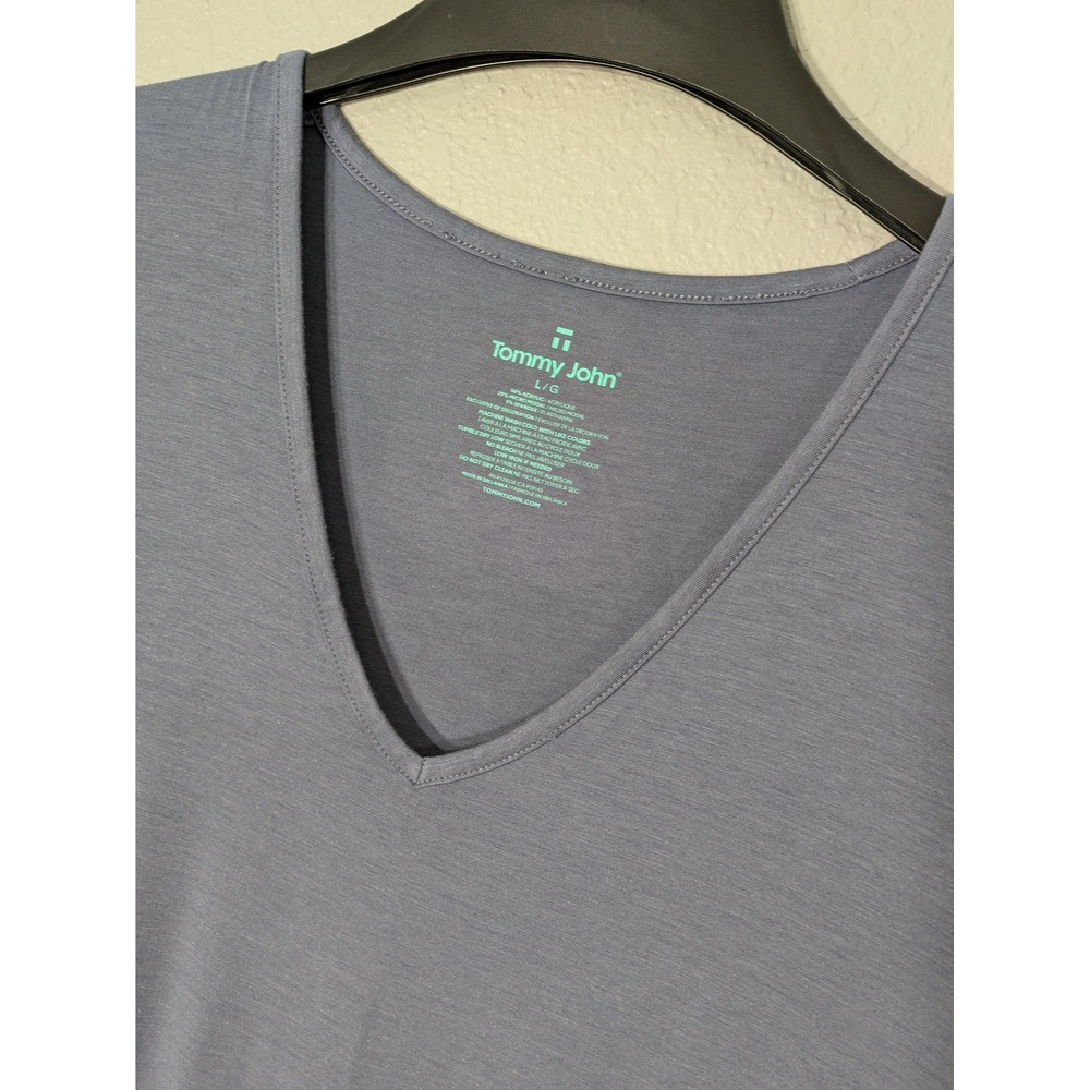 Tommy John Jumpsuit Womens Large Gray Jersey Short Sleeve V Neck Elastic Waist